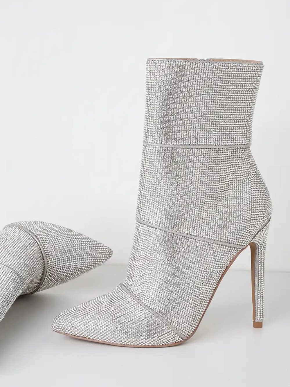 Steve Madden Winona Rhinestone Mid Calf Booties